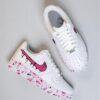 Custom Air Force 1 Sneakers: Hand Painted Pink Drip Shoes - Image 4
