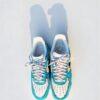 Custom Air Force 1: Hand-Painted Blue Cartoon Drip Sneakers - Image 6