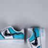 Custom Air Force 1: Hand-Painted Blue Cartoon Drip Sneakers - Image 3
