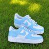 Custom Hand-Painted Air Force 1 Sneakers: Blue AF1 Shoes