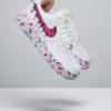 Custom Air Force 1 Sneakers: Hand Painted Pink Drip Shoes - Image 2