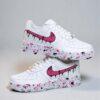 Custom Air Force 1 Sneakers: Hand Painted Pink Drip Shoes