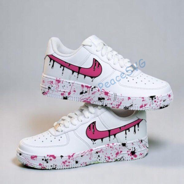 Alternative view of Custom Air Force 1 Sneakers: Hand-Painted Drip Design