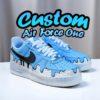 Custom Air Force 1 Sneakers: Hand-Painted Drip Design