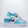 Custom Air Force 1: Hand-Painted Blue Cartoon Drip Sneakers - Image 2