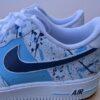 Custom Splatter Air Force 1 Sneakers: Hand-Painted Blue Navy AF1 Shoes - Image 3