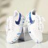 Hand-Painted Air Force 1 Sneakers: Blue Gradient Drip, Custom AF1 Shoes - Image 3