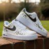 Custom Hand-Painted Drip Air Force 1 Sneakers: Black & Gold Splatter