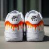 Custom Orange Drip Air Force 1 Sneakers: Hand-Painted AF1 Shoes - Image 3