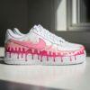 Hand-Painted Pink Drip Air Force 1 Sneakers: Custom AF1 Shoes
