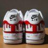 Hand-Painted Red Drip Cartoon Air Force 1 Sneakers: Custom Comic Style AF1 - Image 4