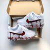 Hand-Painted Red Drip Air Force 1 Sneakers: Custom Streetwear - Image 5