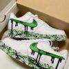 Custom Green Drip Air Force 1 Sneakers: Hand-Painted Splatter Design - Image 2
