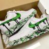 Custom Green Drip Air Force 1 Sneakers: Hand-Painted Splatter Design