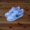 Custom Splatter Air Force 1 Sneakers: Hand-Painted Blue Navy AF1 Shoes - Image 4