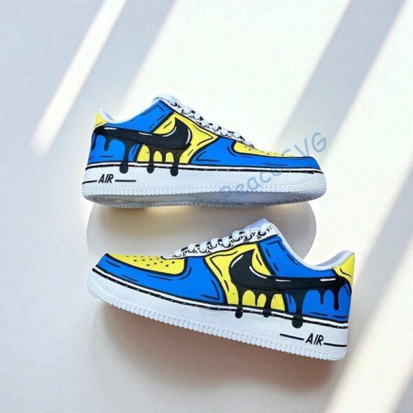Alternative view of Hand-Painted Comic Drip Air Force 1 Sneakers: Custom Streetwear