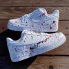 Custom Red & Black Splatter Air Force 1 Sneakers: Hand-Painted AF1