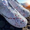 Custom Red & Black Splatter Air Force 1 Sneakers: Hand-Painted AF1 - Image 2