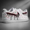 Custom Red Drip Air Force 1 Sneakers: Hand-Painted Horror Streetwear - Image 4