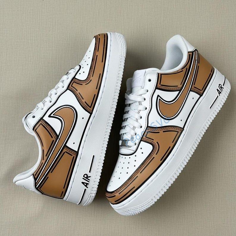 Cartoon Style Custom Air Force 1 Sneakers: Hand-Painted Comic Pop Art