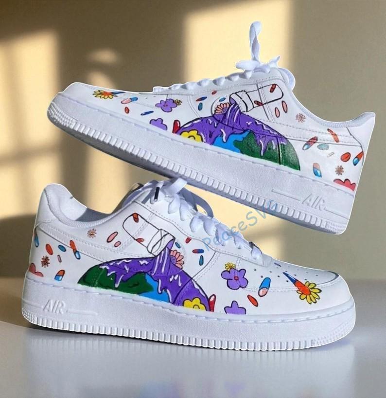 Custom Juice WRLD Air Force 1 Sneakers: Hand-Painted