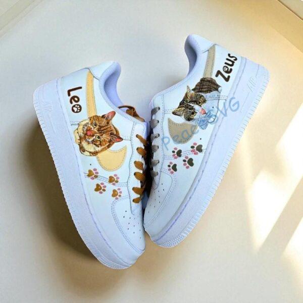 Alternative view of Custom Hand-Painted Cat Air Force 1 Sneakers: Personalized AF1 Shoes