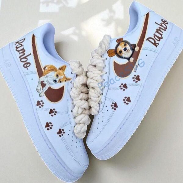 Alternative view of Personalized Dog Air Force 1 Sneakers: Hand-Painted Pet Portrait Shoes