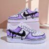 Hand-Painted Lilac Cartoon Air Force 1 Sneakers: Purple Drip AF1 Shoes
