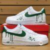 Hand-Painted Green Drip Sneakers: Custom Air Style Low Tops - Image 2