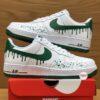 Hand-Painted Green Drip Sneakers: Custom Air Style Low Tops - Image 7