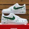 Hand-Painted Green Drip Sneakers: Custom Air Style Low Tops