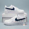 Hand-Painted Navy Drip Sneakers: Custom Blue Splatter Air Style Low Tops - Image 6