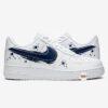 Hand-Painted Navy Drip Sneakers: Custom Blue Splatter Air Style Low Tops - Image 8