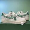 Hand-Painted Sage Green Drip Air Force 1: Custom Streetwear Sneakers - Image 4