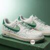 Hand-Painted Sage Green Drip Air Force 1: Custom Streetwear Sneakers - Image 6