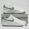 Hand-Painted Sage Green Drip Air Force 1: Custom Streetwear Sneakers - Image 8