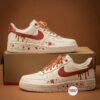 Hand-Painted Terracotta Drip Air Force 1: Custom Burnt Orange Sneakers - Image 4
