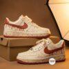 Hand-Painted Terracotta Drip Air Force 1: Custom Burnt Orange Sneakers - Image 5