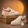 Hand-Painted Terracotta Drip Air Force 1: Custom Burnt Orange Sneakers - Image 6