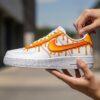 Custom Orange Drip Air Force 1 Sneakers: Hand-Painted AF1 Shoes - Image 2