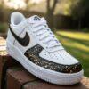 Custom Black & Gold Splatter Air Force 1: Hand-Painted AF1 Sneakers