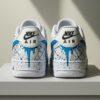 Hand-Painted Blue Drip Air Force 1 Sneakers: Custom Streetwear Shoes - Image 3