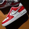 Hand-Painted Red Drip Cartoon Air Force 1 Sneakers: Custom Comic Style AF1