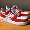Hand-Painted Red Drip Cartoon Air Force 1 Sneakers: Custom Comic Style AF1 - Image 3