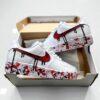 Hand-Painted Red Drip Air Force 1 Sneakers: Custom Streetwear - Image 2