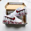 Hand-Painted Red Drip Air Force 1 Sneakers: Custom Streetwear