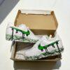 Custom Green Drip Air Force 1 Sneakers: Hand-Painted Splatter Design - Image 3