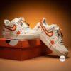 Hand-Painted Orange Drip AF1: Custom Air Force 1 Low Tops - Image 4