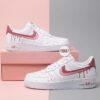 Hand-Painted Blush Pink Splatter AF1: Custom Air Force 1 Low Tops - Image 4