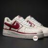 Custom Burgundy Drip Air Force One: Hand-Painted Wine Red Splatter Shoes - Image 3